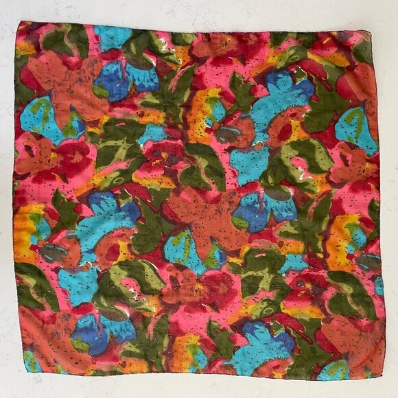 Berkshire Colorful Abstract Print 100% Polyester Scarf Made in India Multi Color - Picture 1 of 10